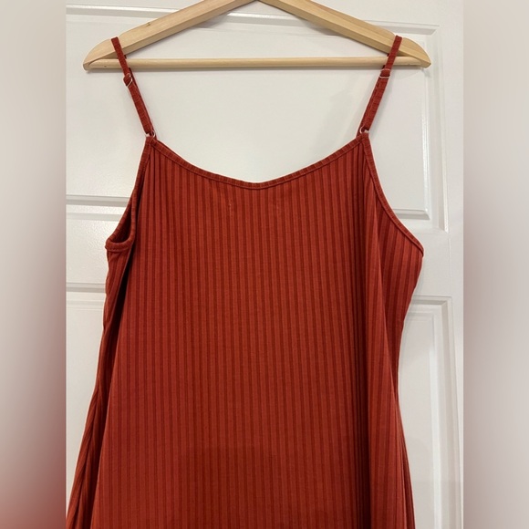 Boho Spaghetti Strap Burnt Orange Midi Dress Women’s XL - Picture 10 of 10